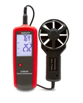 CFM-CMM Thermo-Anemometer: Measures Air Velocity, Air Flow & Air Temperature - (CFM100)