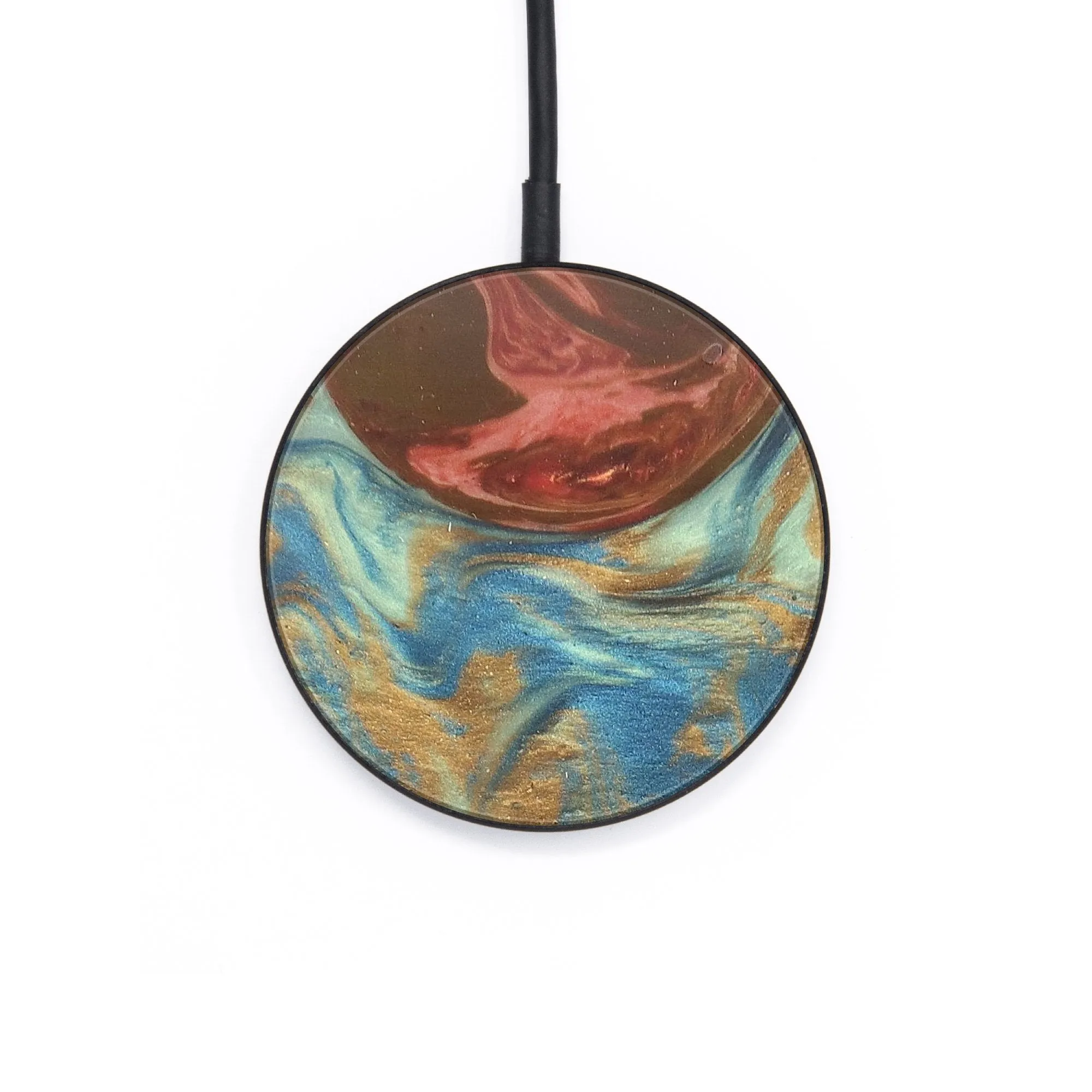 Circle ResinArt Wireless Charger - Neil (Teal & Gold, 686163)