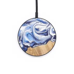 Circle Wood Resin Wireless Charger - Alexis (Blue, 655821)