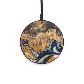 Circle Wood Resin Wireless Charger - Annika (Teal & Gold, 687945)