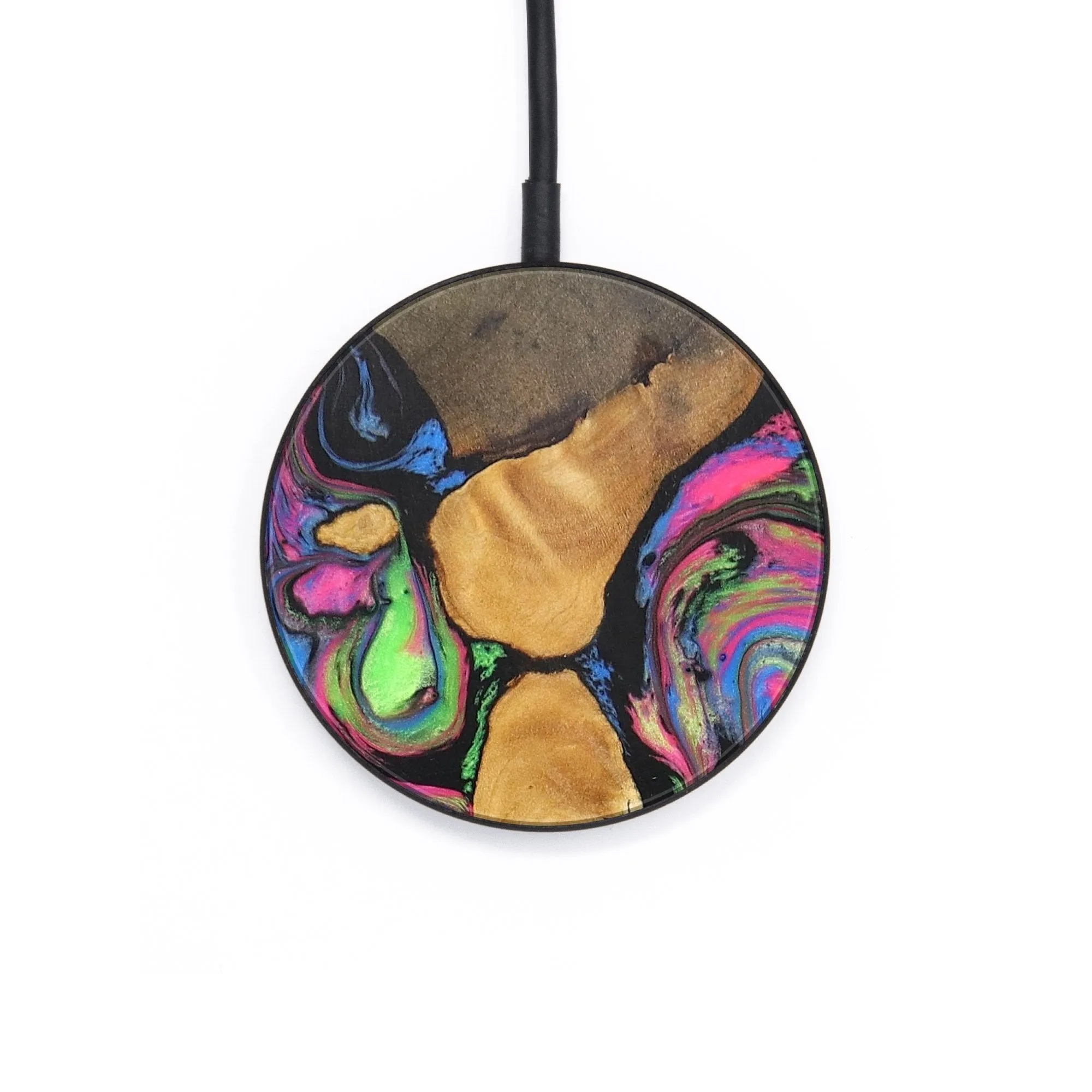 Circle Wood Resin Wireless Charger - Anthony (Blue, 703307)