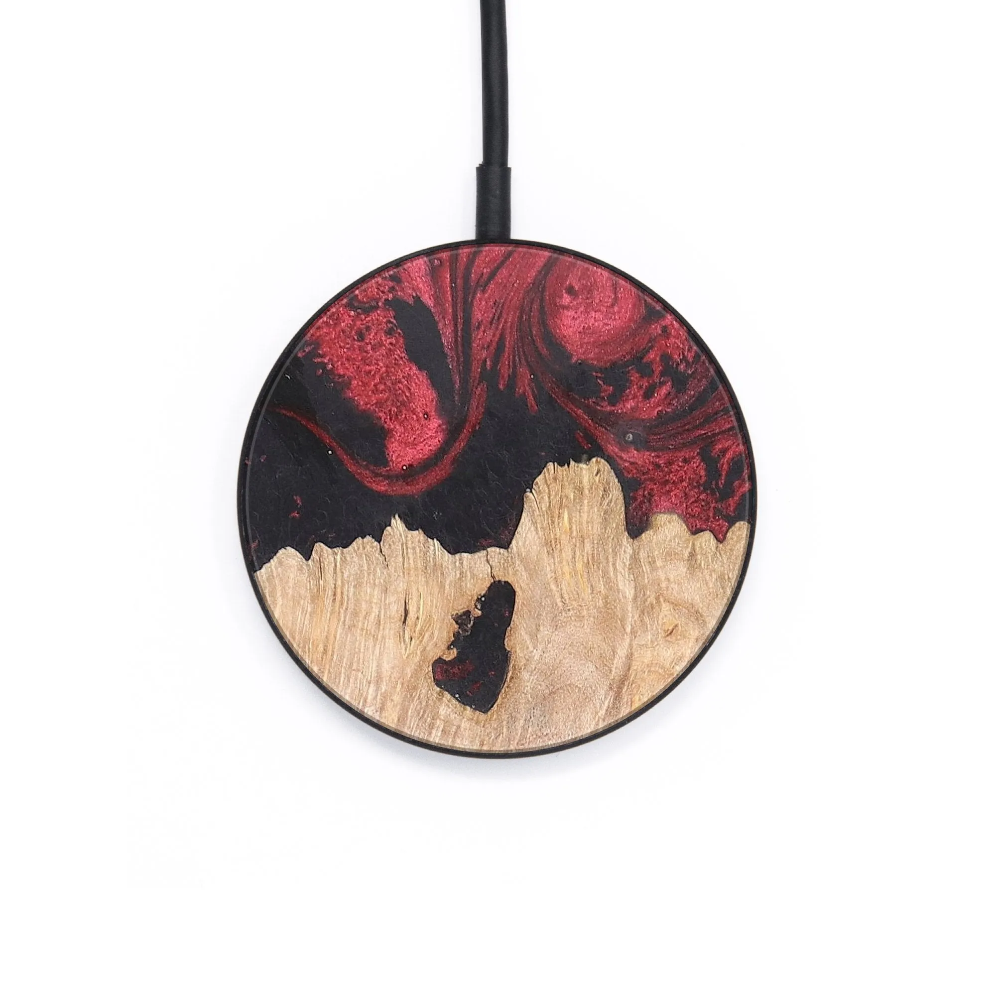 Circle Wood Resin Wireless Charger - Carroll (Red, 671740)