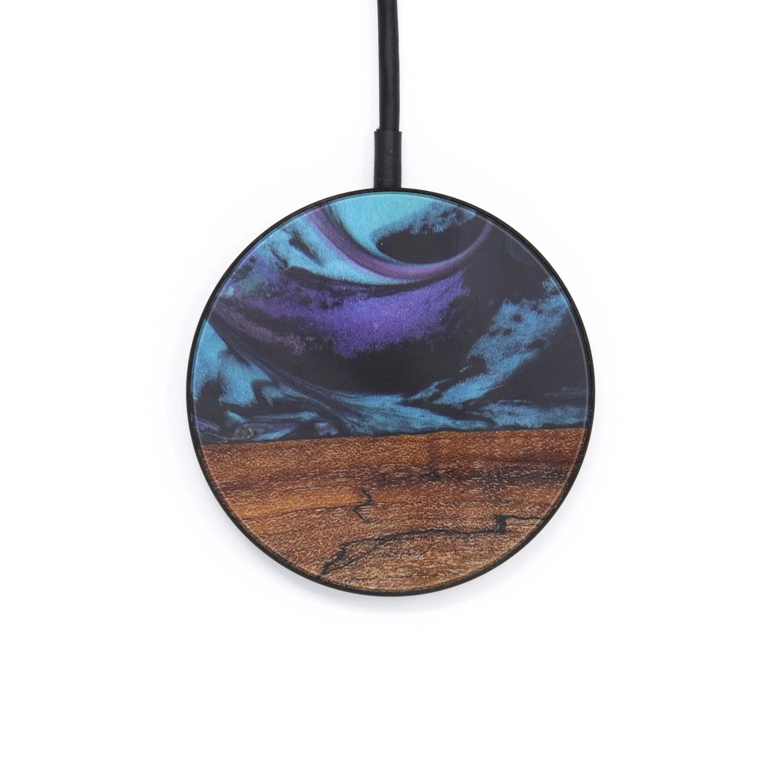 Circle Wood Resin Wireless Charger - Clotilda (Purple, 608532)