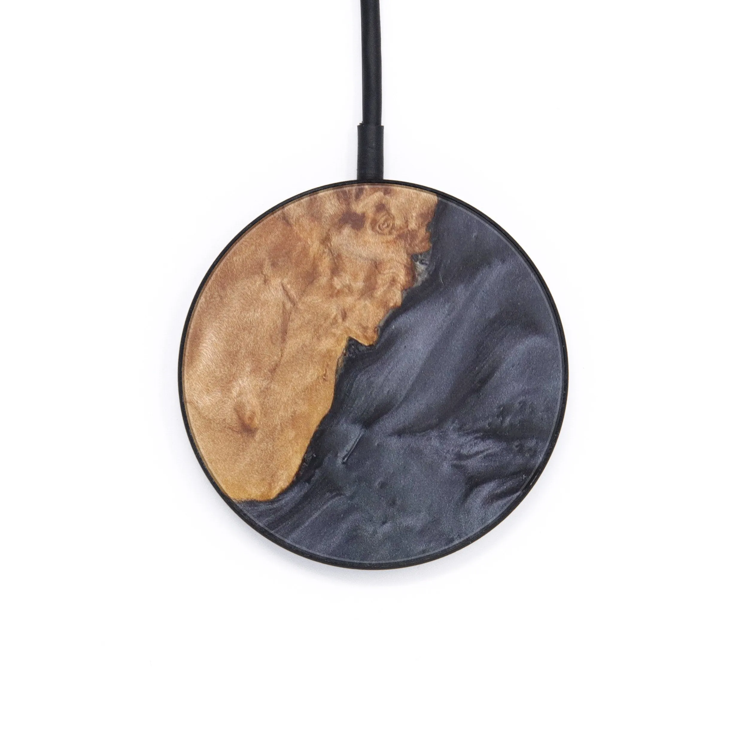 Circle Wood Resin Wireless Charger - Cordell (Black & White, 624880)