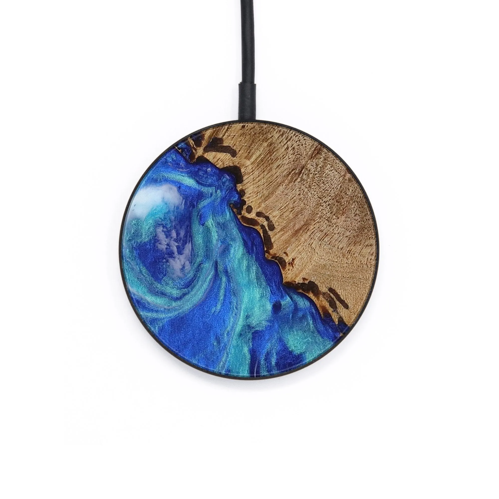 Circle Wood Wireless Charger - Rachele (Blue, 728262)