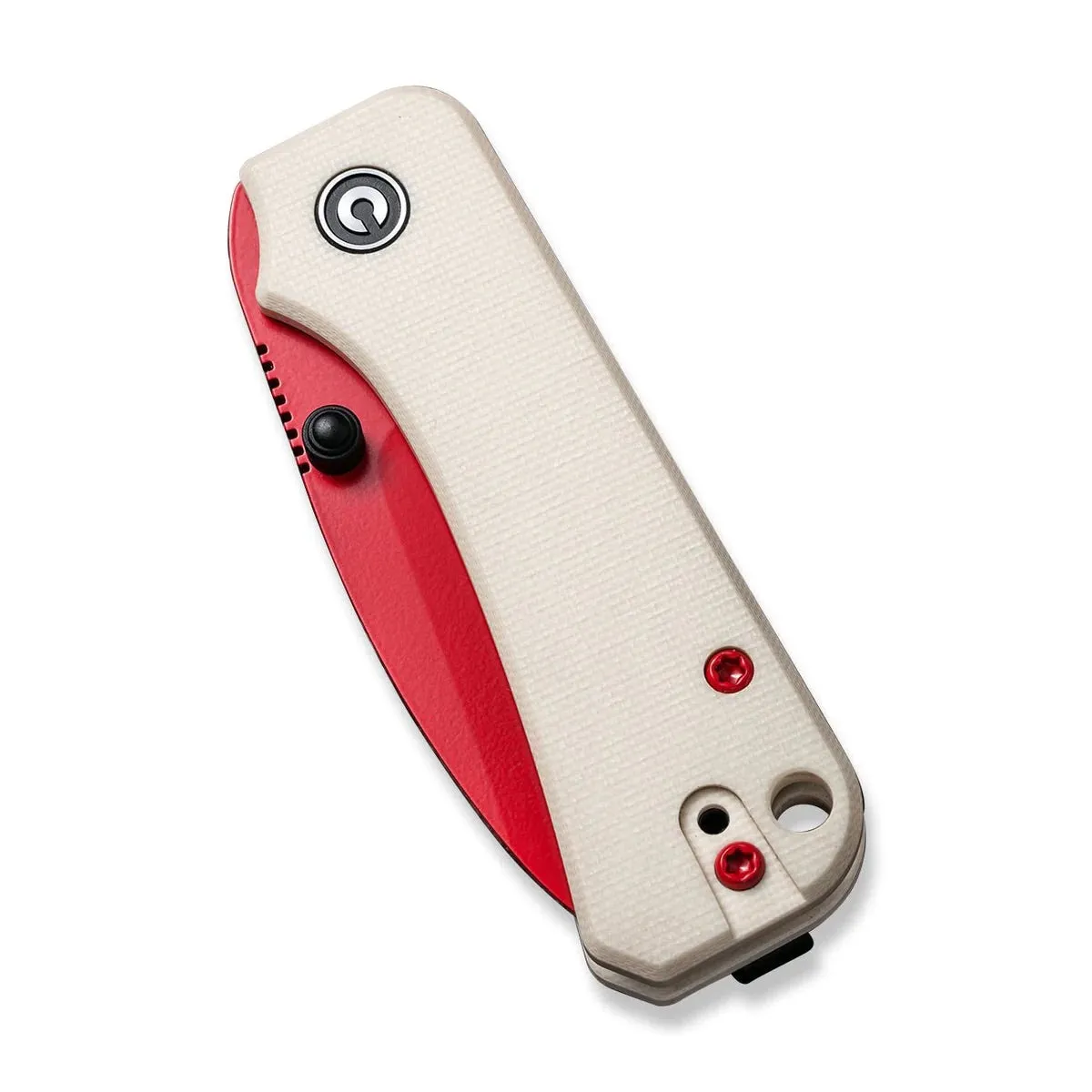 Civivi Baby Banter EDC Folding Knife 2.34in Nitro-V Red Blade Blade Ivory G10 Handles (C19068S-7)