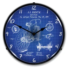 Collectable Sign and Clock - 1899 Bicycle Patent Clock