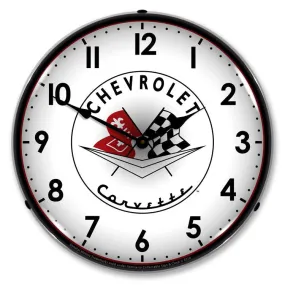 Collectable Sign and Clock - 1956-57 Corvette logo Clock