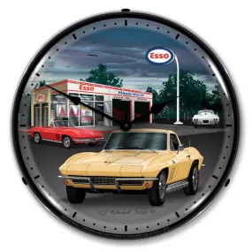 Collectable Sign and Clock - 1965 Corvette Clock