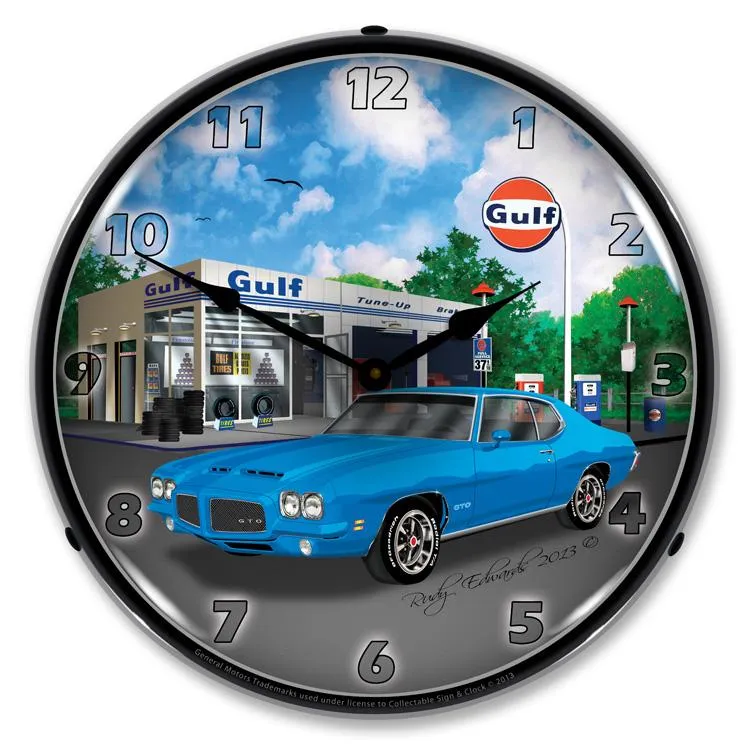 Collectable Sign and Clock - 1971 GTO Clock