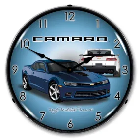 Collectable Sign and Clock - 2014 SS Camaro Blue Ray Clock