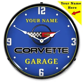 Collectable Sign and Clock - Add Your Name C4 Garage Clock