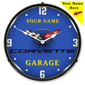 Collectable Sign and Clock - Add Your Name C5 Garage Clock