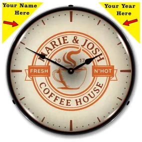 Collectable Sign and Clock - Add Your Name Coffee House Clock