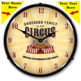 Collectable Sign and Clock - Add Your Name Family Circus Clock