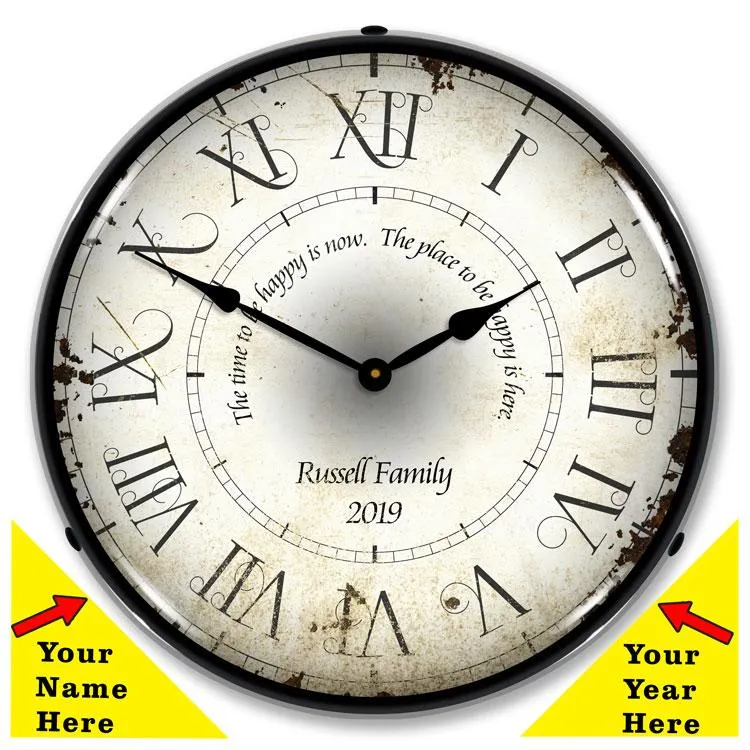 Collectable Sign and Clock - Add Your Name Roman Antique Clock