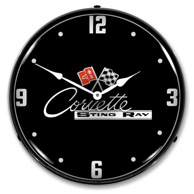 Collectable Sign and Clock - C2 Corvette Black Tie Clock