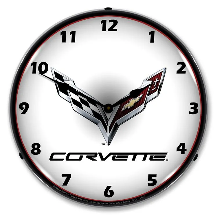 Collectable Sign and Clock - C7 Corvette  Clock