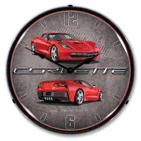 Collectable Sign and Clock - C7 Corvette Torch Red Clock