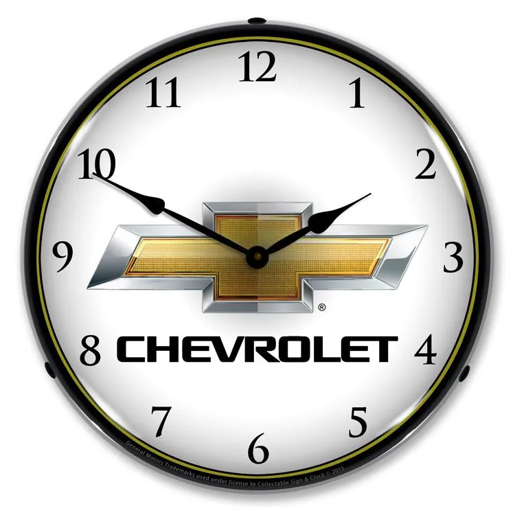 Collectable Sign and Clock - Chevrolet Bowtie Clock