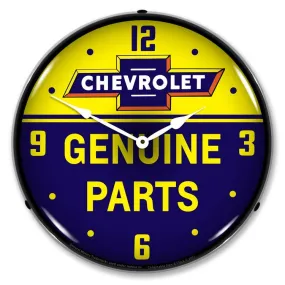 Collectable Sign and Clock - Chevrolet Bowtie Genuine Parts Clock