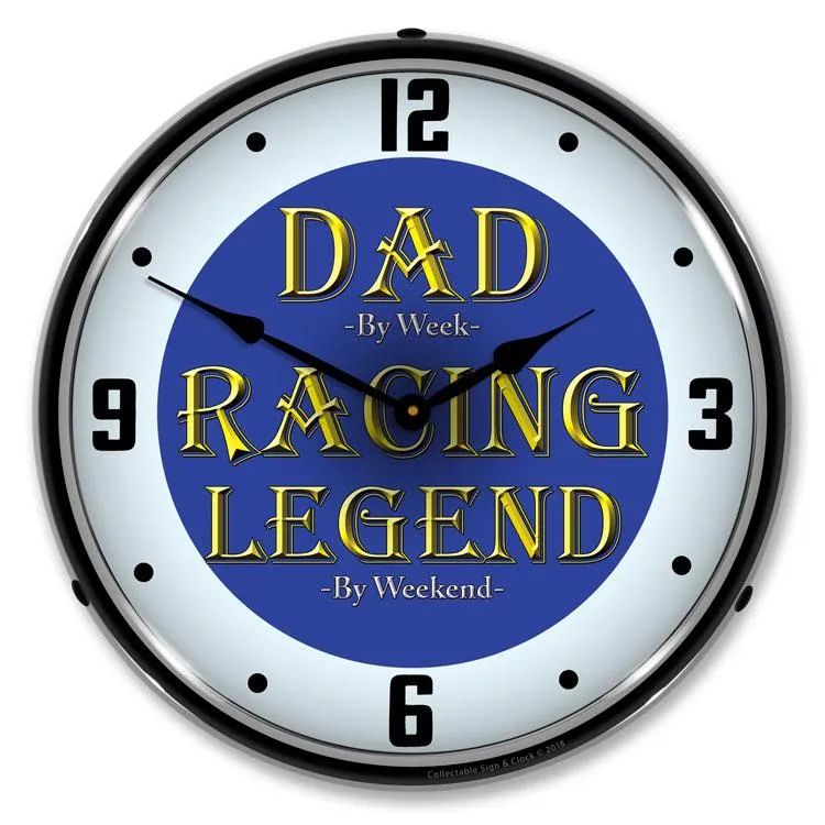 Collectable Sign and Clock - Dad the Racing Legend Clock