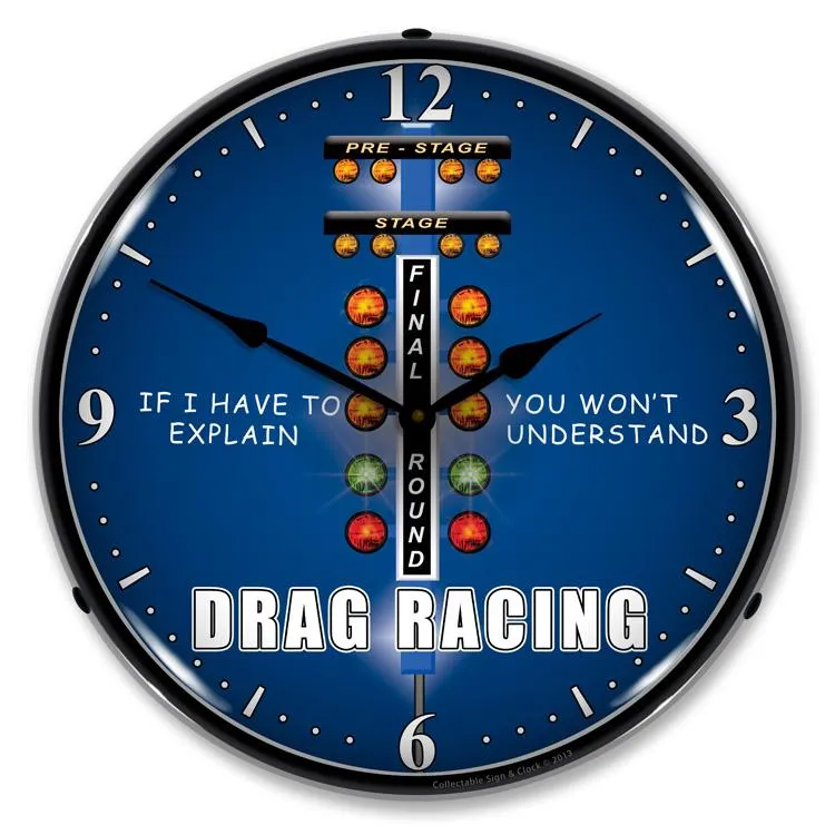 Collectable Sign and Clock - Drag Race Clock