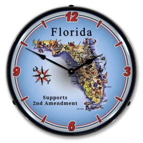 Collectable Sign and Clock - Florida Supports the 2nd Amendment Clock