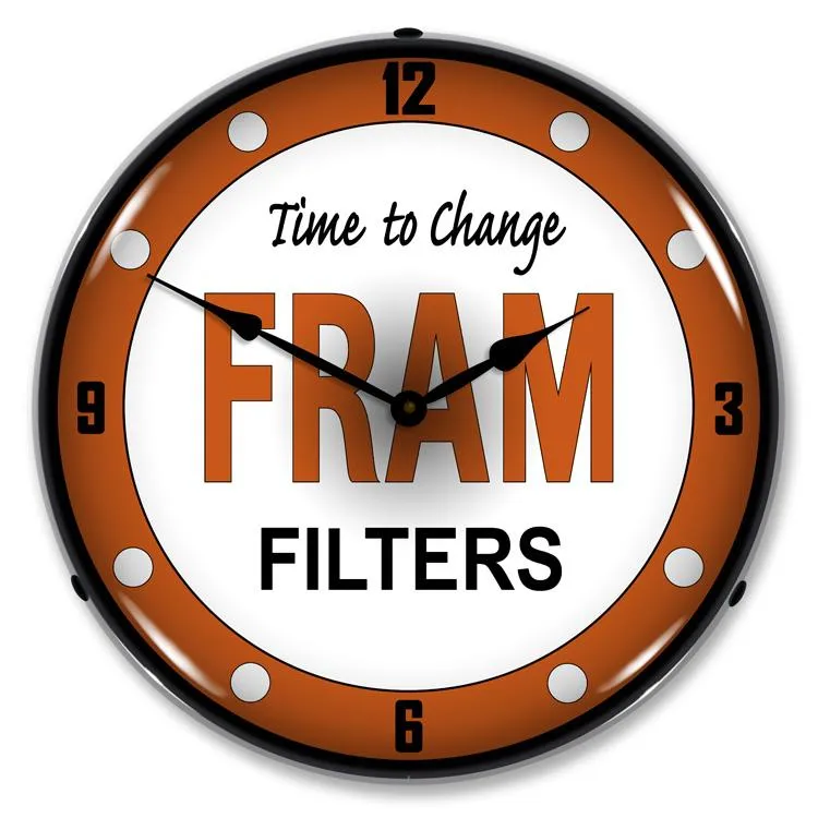 Collectable Sign and Clock - Fram Filters Clock