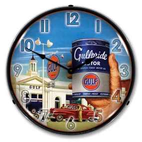 Collectable Sign and Clock - Gulfpride Motor Oil Clock