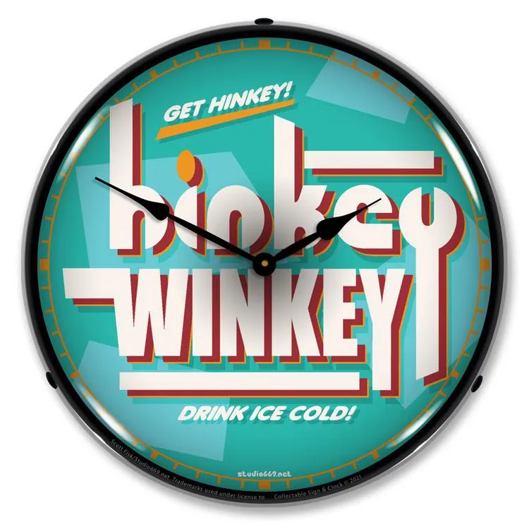 Collectable Sign and Clock - Hinkey Winkey Soda Clock