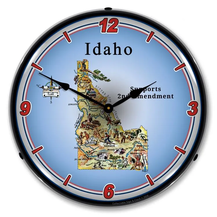 Collectable Sign and Clock - Idaho Supports the 2nd Amendment Clock