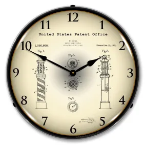 Collectable Sign and Clock - Kavan Rotary Barber Pole1920 Patent Clock