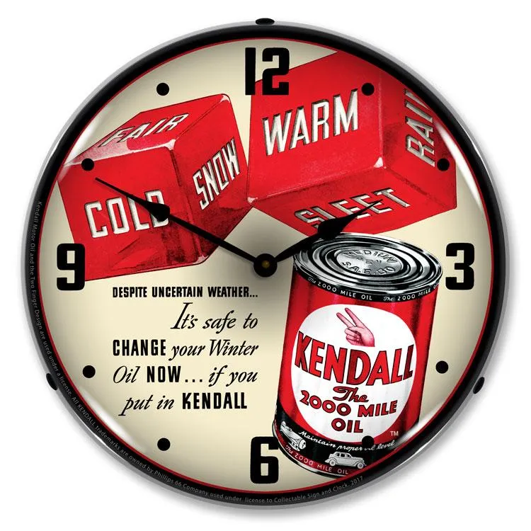 Collectable Sign and Clock - Kendall Motor Oil 2 Clock