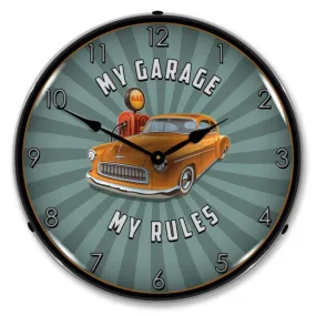 Collectable Sign and Clock - My Garage My Rules Clock