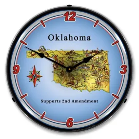 Collectable Sign and Clock - Oklahoma Supports the 2nd Amendment Clock