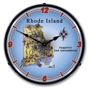 Collectable Sign and Clock - Rhode Island Supports the 2nd Amendment Clock