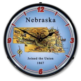 Collectable Sign and Clock - State of Nebraska Clock