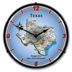 Collectable Sign and Clock - Texas Supports the 2nd Amendment Clock