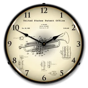 Collectable Sign and Clock - Trumpet 1937 Patent Clock