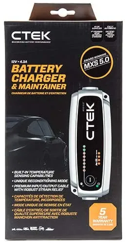 CTEK Battery Charger - MXS 5.0 4.3 Amp 12 Volt - Test & Charge 40-206