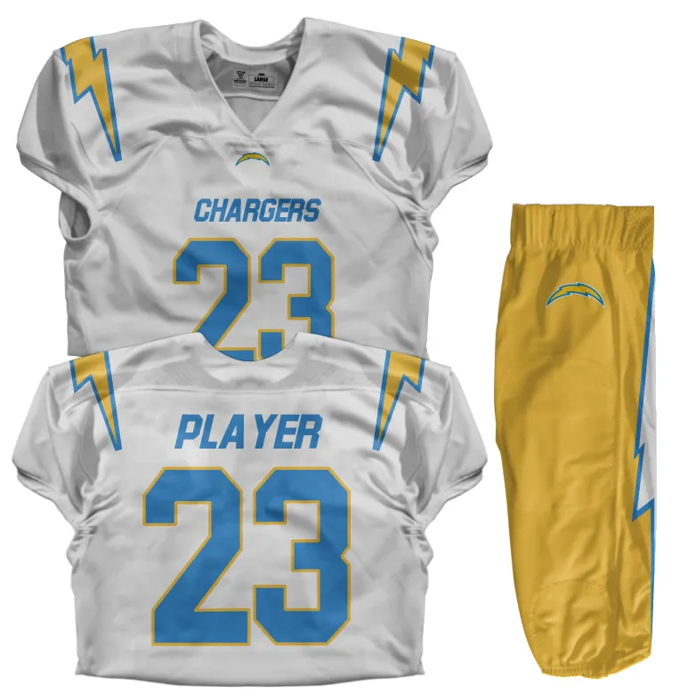 Custom Football Uniform (Youth) - Chargers