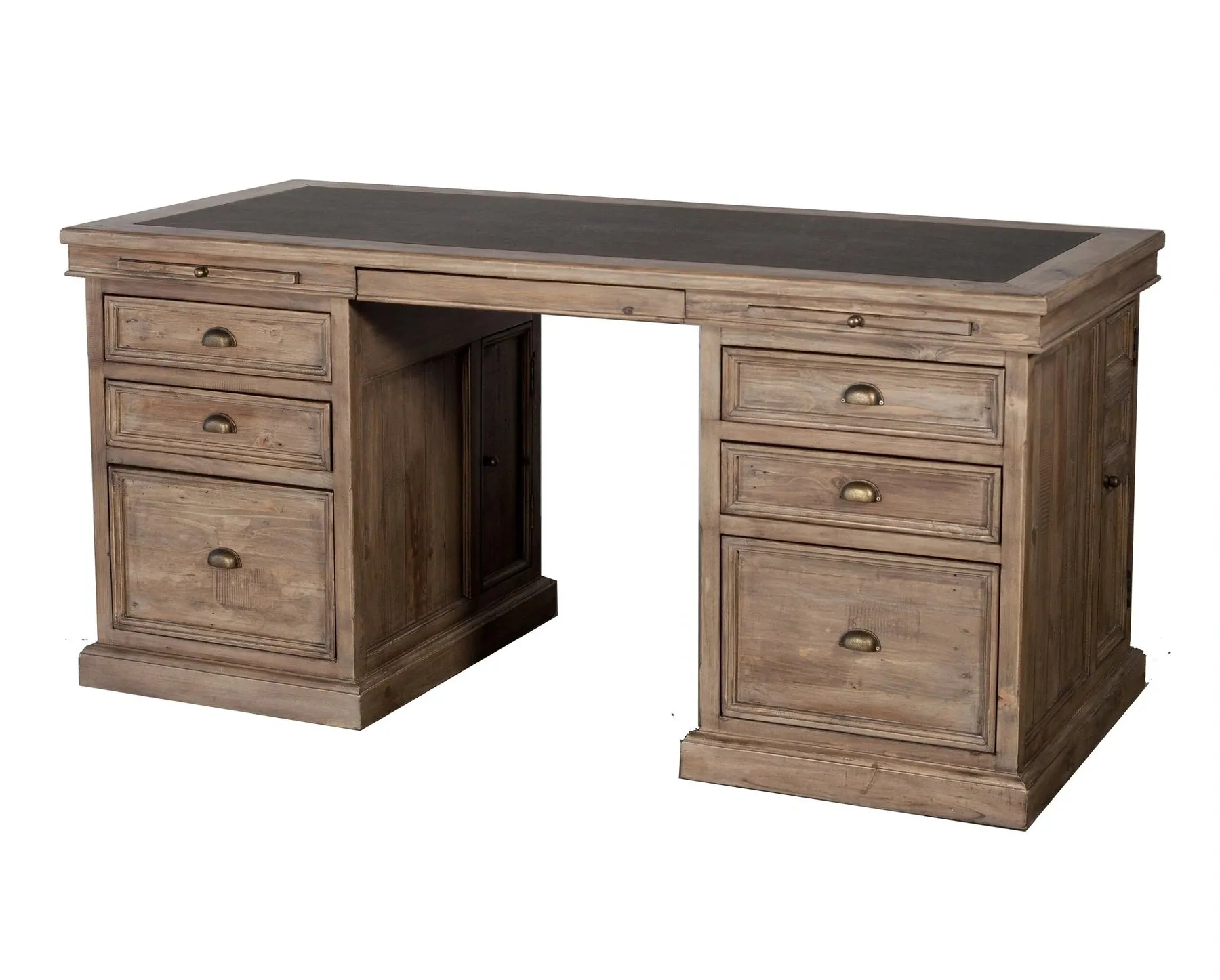 Double Pedestal Lifestyle Desk Sundried Ash Finish