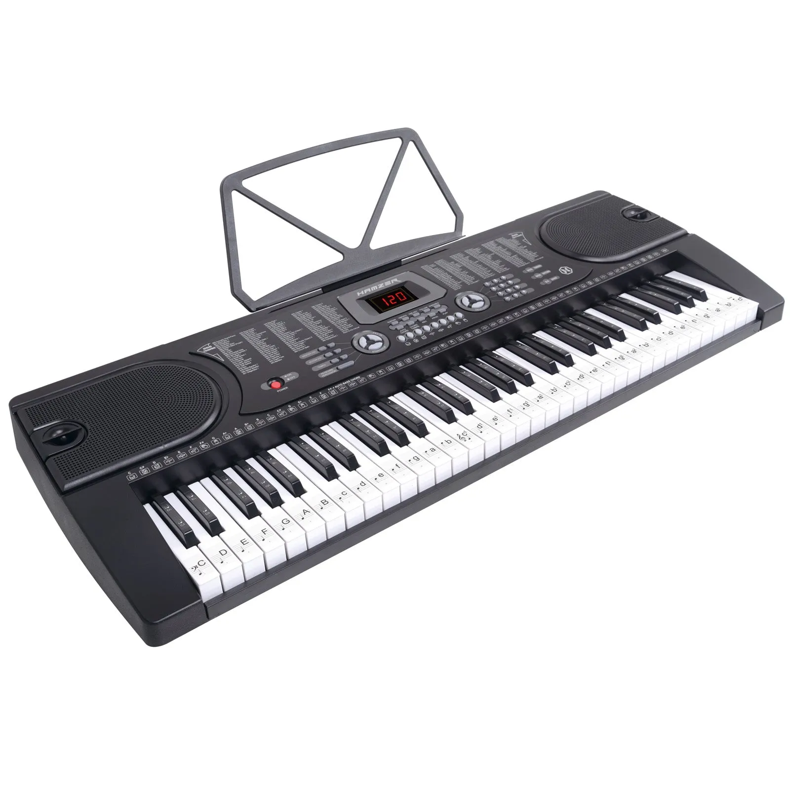 Electric Keyboard Piano with Stand, Microphone, & Sticker Sheet