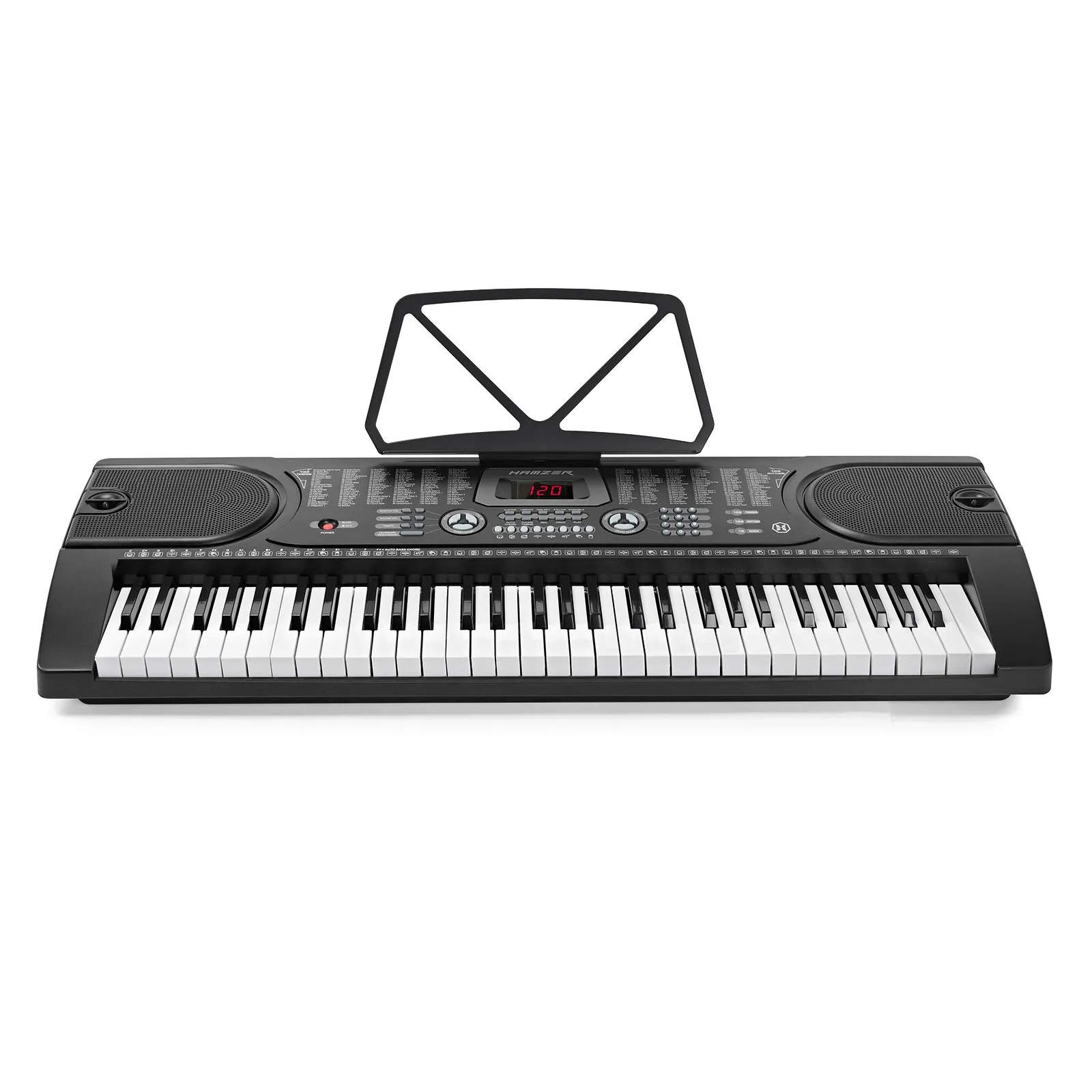 Electric Keyboard Piano with Stand, Microphone, & Sticker Sheet