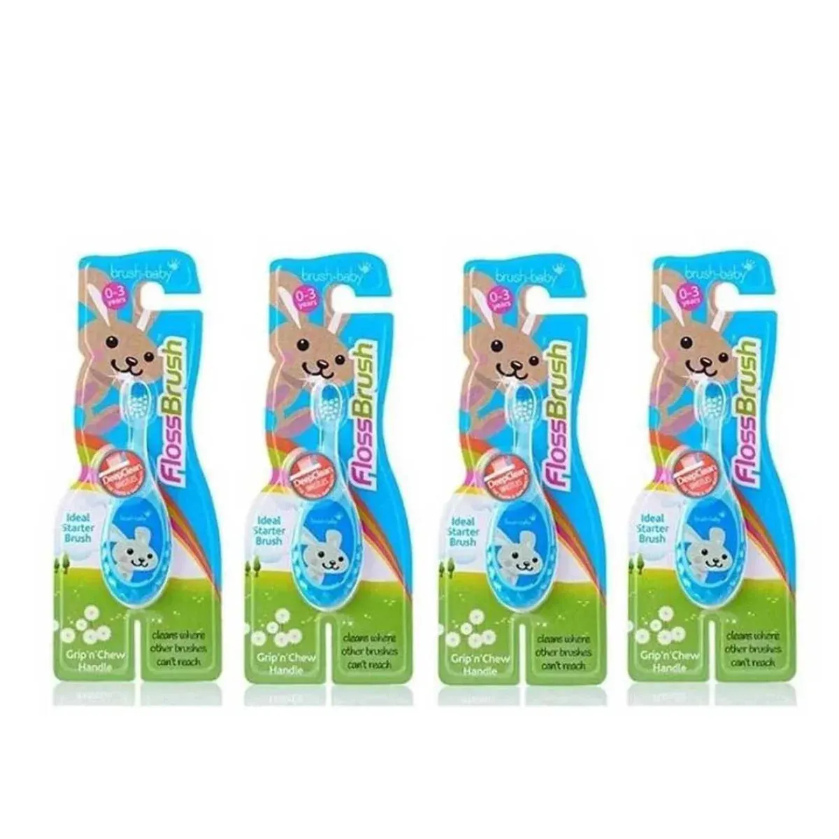 FlossBrushes™ Baby Bristles Toothbrush (0-3 Years) (4 Pack)