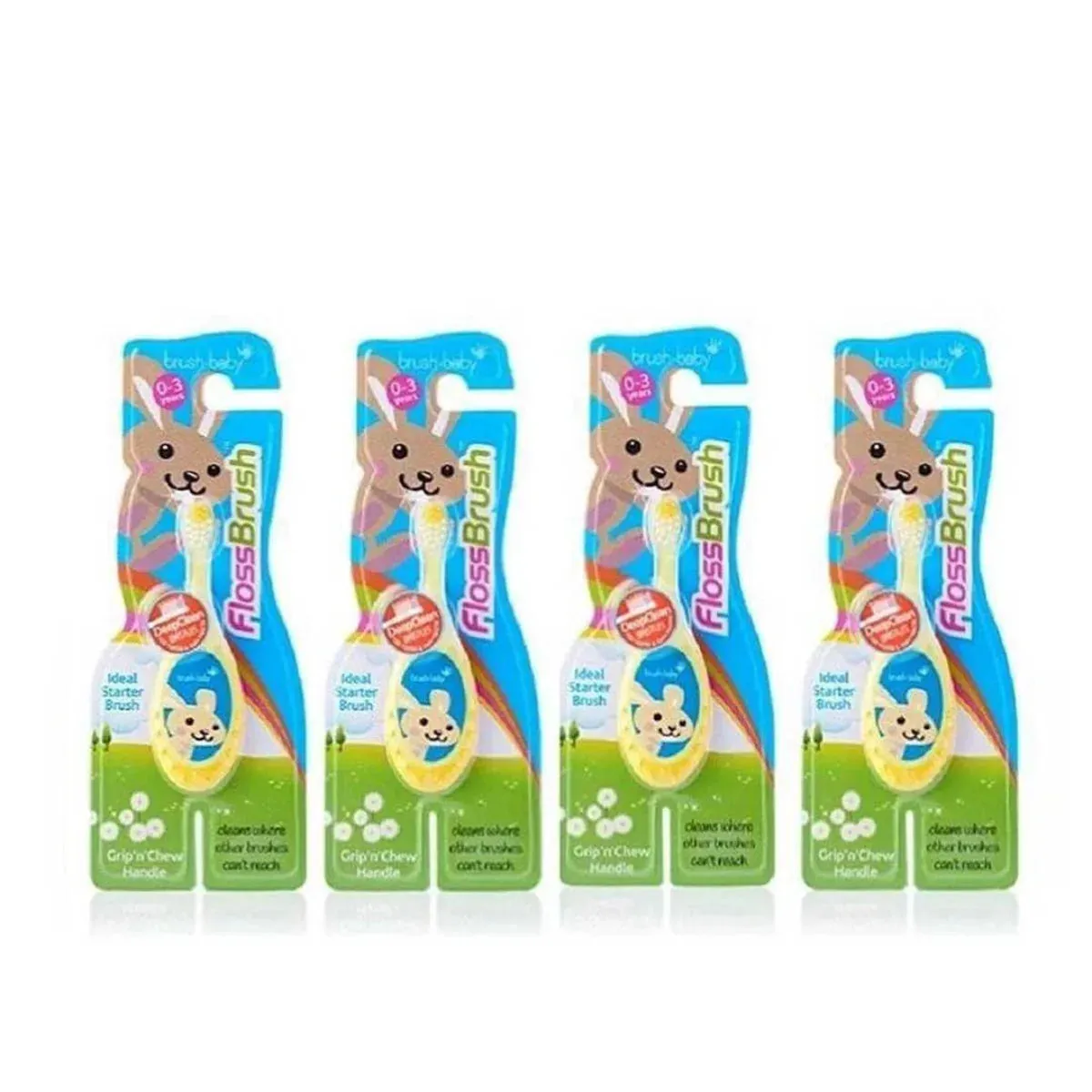 FlossBrushes™ Baby Bristles Toothbrush (0-3 Years) (4 Pack)