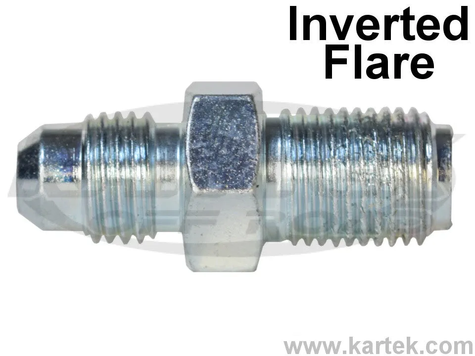 Fragola AN -3 Male To 1/2"-20 Thread Inverted Flare Male Steel Straight Brake Adapter Fittings