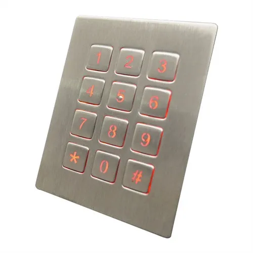 Grafos Steel 12 Square Key Backlit Number Pad