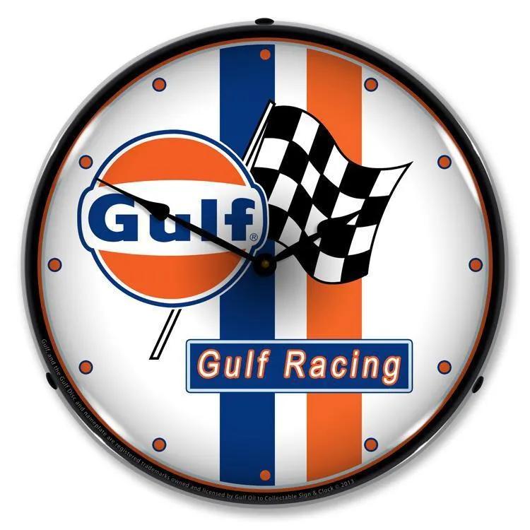 Gulf Racing Backlit LED Clock